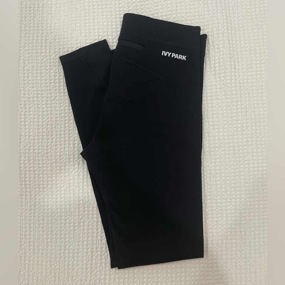 Ivy Park 27” Inseam Black Active Leggings with Built In Shorts